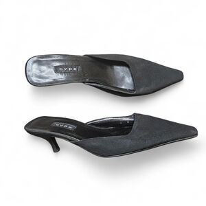 Hype | Sleek Black Slip-On Heels | Size 8 Medium